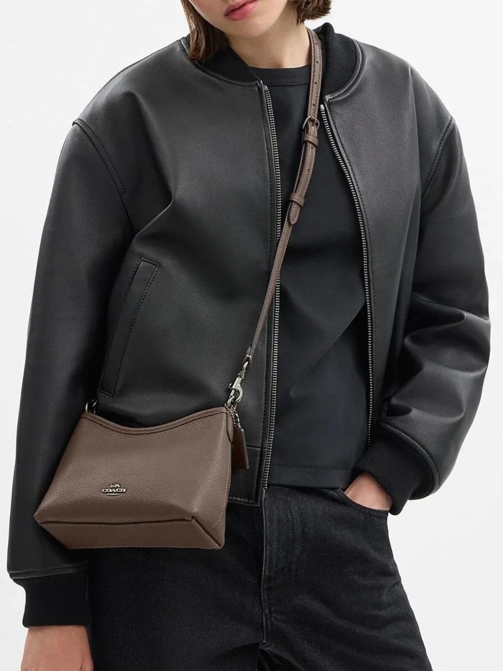 COACH Laurel Small Shoulder/Crossbody Bag Leather CBH16 Gunmetal/Dark Stone NWT